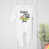 Personalised Sport Baby Grow- Daddy's Little Caddy image