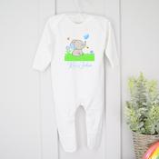 Personalised Baby Grow-New Baby Elephant (Pink or Blue) image