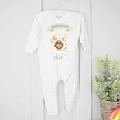 Personalised Baby Grow-Welcome To The World Lion image