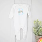 Personalised Baby Grow-Initial (Blue Or Pink) image
