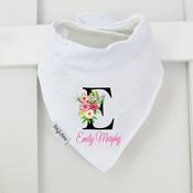 Personalised Billy Bib-Initial Flower