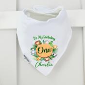 Personalised Billy's Bib-Birthday Jungle image