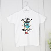 Personalised Graduation T-Shirt-Montessori/Playschool Owl (Blue) image