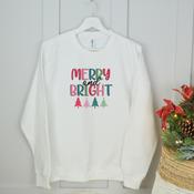 Christmas Adult Sweatshirt-Merry &amp;amp; Bright image