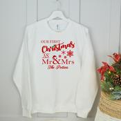 Christmas Adult Sweatshirt-Mr &amp;amp; Mrs