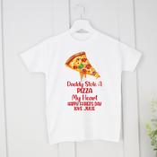 Personalised Father's Day T-Shirt-Pizza My Heart image
