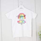 Personalised Starting School T-Shirt-Rainbow School image