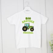 Personalised Big Brother T-Shirt-Sibling-Brother Tractor