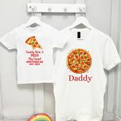 Personalised Father's Day Adult T-Shirt &amp;amp; Kids T-Shirt-Pizza