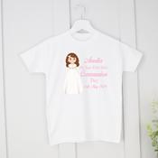 Personalised Communion T-Shirt-New Design Communion Girl image