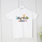 Personalised Big Brother T-Shirt-Sibling-Big Bro Dino