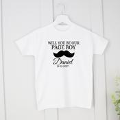Personalised Wedding T-Shirt - Will You Be Our Page Boy? Moustache image