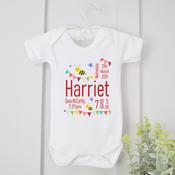 Personalised Baby Vest- Colourful All Details Bee