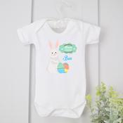 Personalised Easter Vest- Happy Easter Bunny Blue image