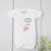 Personalised Easter Vest- Happy Easter Bunny Pink image