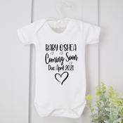 Personalised Announcing Arrival Vest - Love Heart Coming Soon image