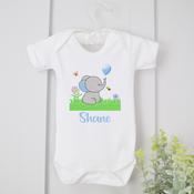 Personalised Baby Vest- New Baby Elephant
