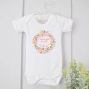 Personalised Christening Vest-Flower Wreath image