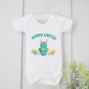 Personalised Easter Vest- Hoppy Easter Green image