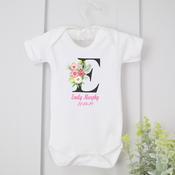 Personalised Baby Vest-Initial Flower