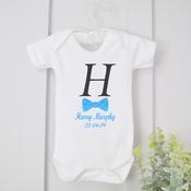 Personalised Baby Vest - Initial Dickie Bow