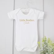 Personalised Baby Vest-Classic Sibling-Little Sister Or Little Brother