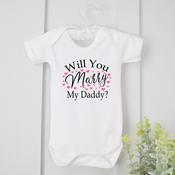 Personalised Baby Vest-Will You Marry My Daddy (Love Hearts) image