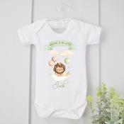 Personalised Baby Vest-Welcome To The World Lion image