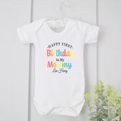 Personalised Baby Vest-Happy 1st Birthday As My Mommy/Daddy image