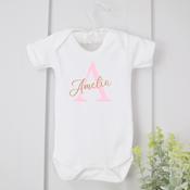 Personalised Baby Vest-Initial (Blue Or Pink) image