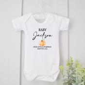 Personalised Announcing Arrival Vest-Our Little Pumpkin