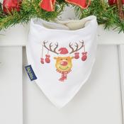 Billys White Bib Reindeer with Baubles