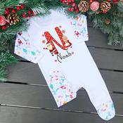 Personalised Sale Christmas Baby Gro-Initial (NB Only)