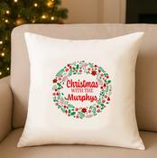 Personalised Wreath Christmas Cushion image