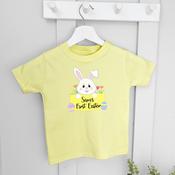 Personalised Easter T-Shirt- Easter Bunny Banner (Lemon) image