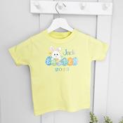 Personalised Easter T-Shirt-Bunny Easter Eggs (Lemon) image