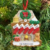 Fireplace 5 Personalised Hanging Christmas Decoration image