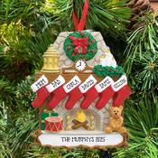 Fireplace 6 Personalised Hanging Christmas Decoration image