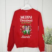 Personalised Christmas Kids/Adults Sweatshirt-KPop Demon Hunters (Red Or Navy)