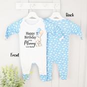 Personalised Baby Grow-Bunny (You Pick Who) (Pink Or Blue)