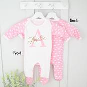 Personalised Baby Grow-Initial (Pink Or Blue Cloud) image