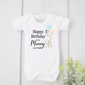 Personalised Baby Vest - Happy Birthday Bunny (You Pick Who)