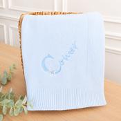 Bloom Knit Blue Blanket-Personalised image