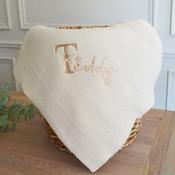 Bloom Knit Beige Blanket-Personalised image