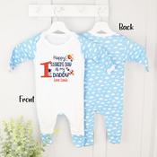 Personalised Father's Day Baby Grow-1st Father's Day Space (Multiple Colours) image
