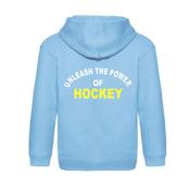 Unleash the Power of Hockey Hoodie Powder Blue and Neon