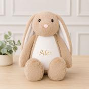 Personalised Embroidered Teddy-Beige Bunny (Different Thread Colours)