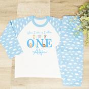 Personalised Kids Pyjamas-When I Wake Jungle Animals (Blue)