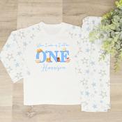Personalised Kids Pyjamas-When I Wake Sweets (Blue) image