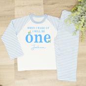 Personalised Kids Pyjamas-When I Wake Simple (Blue)